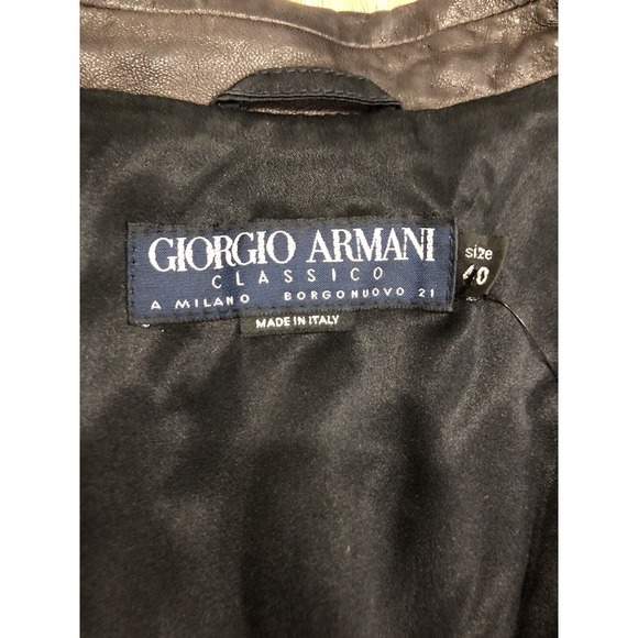 Giorgio Armani Brown Jacket Blazer Woman’s 40 Lamb Leather Italy R1 - Picture 3 of 9